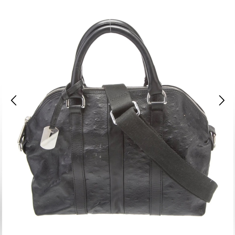 Furla Black Ostrich Crossbody Bag